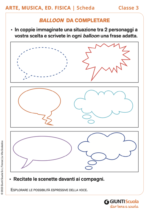 Balloon da completare | Giunti Scuola Balloon da completare | Giunti Scuola