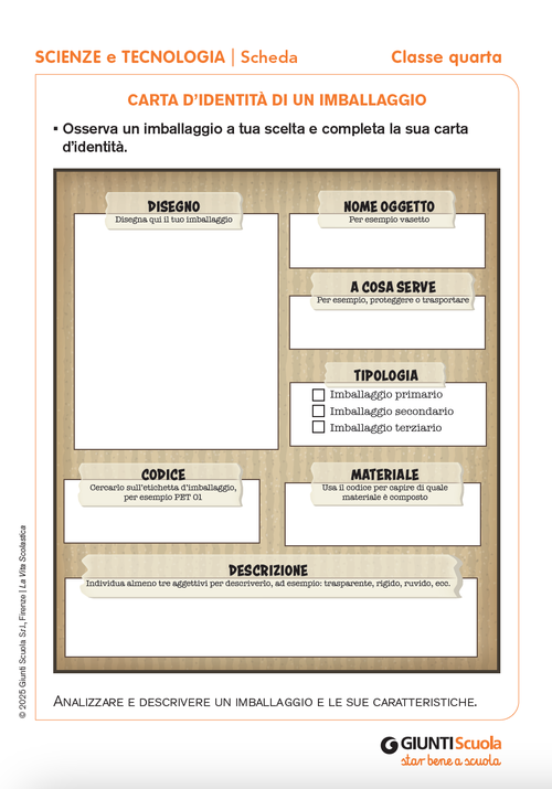 Carta d’identità di un imballaggio | Giunti Scuola