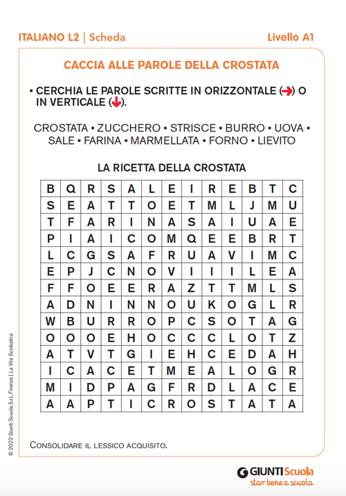 Caccia alle parole della crostata | Giunti Scuola Caccia alle parole della crostata | Giunti Scuola