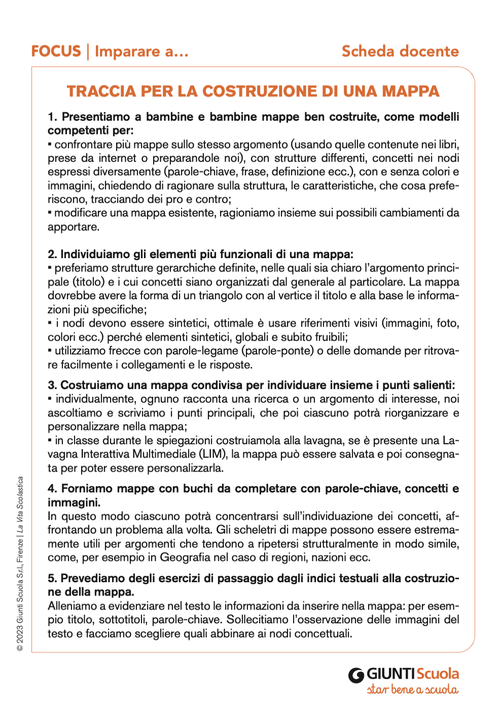 Traccia per la costruzione di una mappa | Giunti Scuola Traccia per la costruzione di una mappa | Giunti Scuola