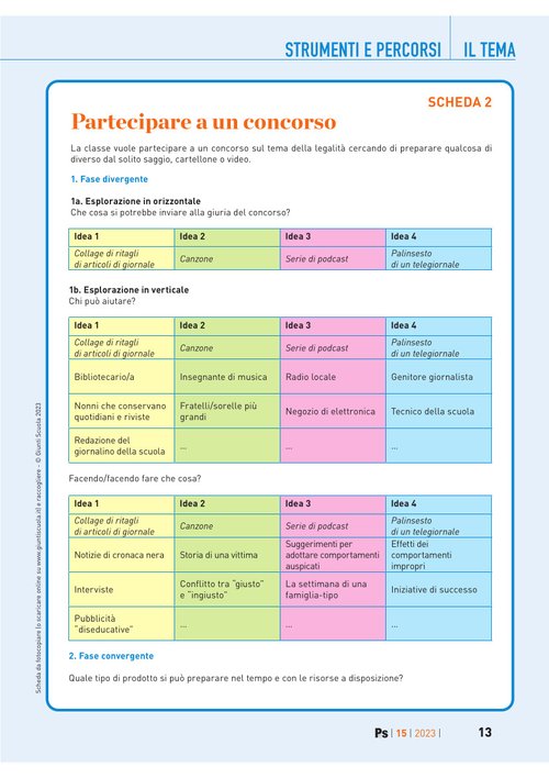 SCHEDA 2: Partecipare a un concorso | Giunti Scuola