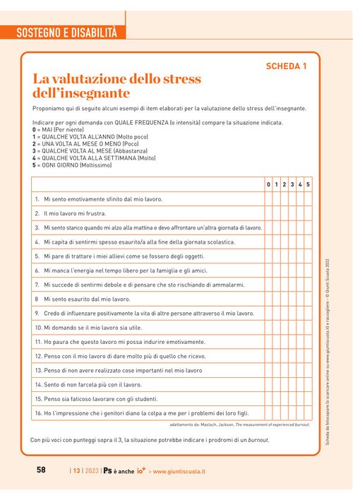 La valutazione dello stress dell’insegnante | Giunti Scuola La valutazione dello stress dell’insegnante | Giunti Scuola