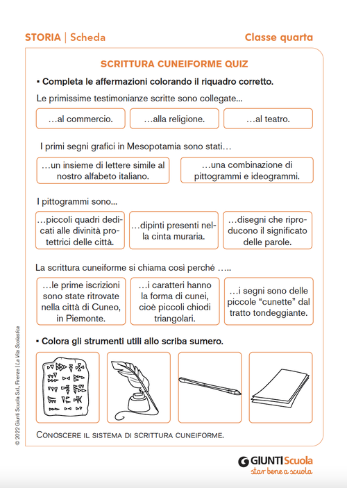 Scrittura cuneiforme quiz | Giunti Scuola Scrittura cuneiforme quiz | Giunti Scuola