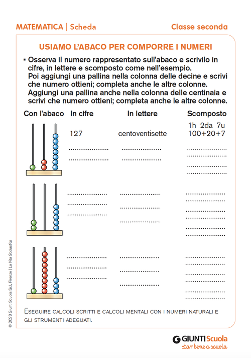 Usiamo l’abaco per comporre i numeri | Giunti Scuola Usiamo l’abaco per comporre i numeri | Giunti Scuola