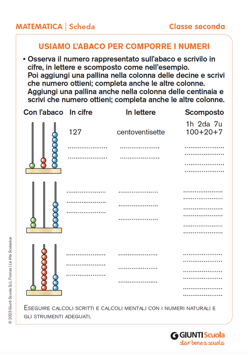 Usiamo l'abaco per comporre i numeri - Usiamo l'abaco per comporre i numeri