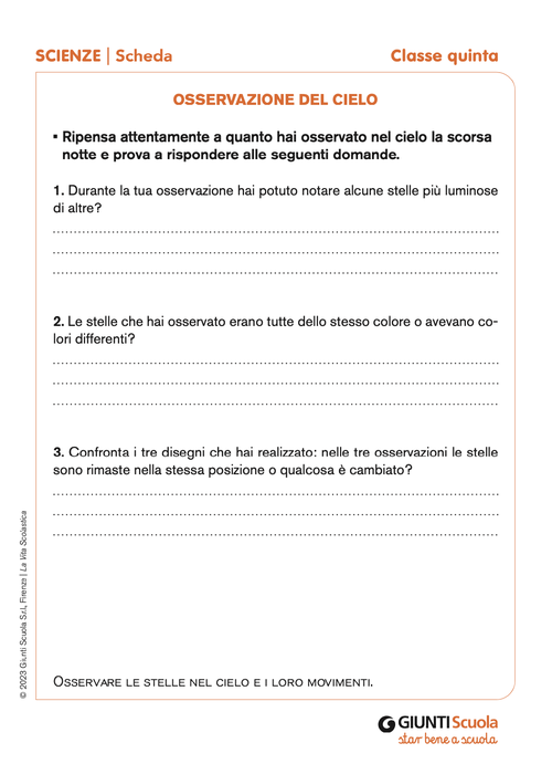 Osservazione del cielo | Giunti Scuola Osservazione del cielo | Giunti Scuola