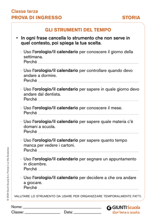 Gli strumenti del tempo | Giunti Scuola Gli strumenti del tempo | Giunti Scuola