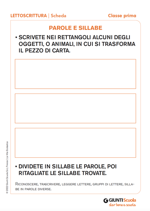 Parole e sillabe | Giunti Scuola Parole e sillabe | Giunti Scuola