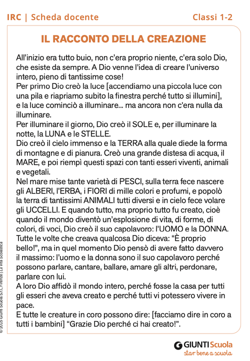 Il racconto della creazione | Giunti Scuola