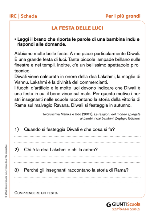 La festa delle luci | Giunti Scuola La festa delle luci | Giunti Scuola
