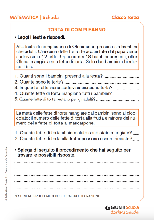 Torta di compleanno | Giunti Scuola