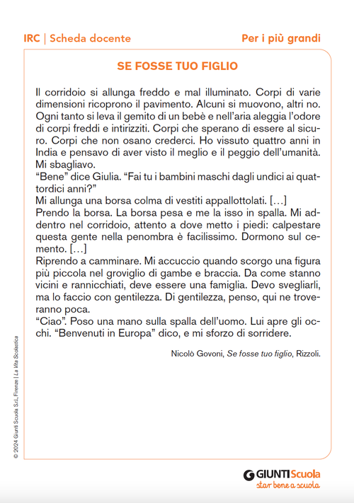 Se fosse tuo figlio | Giunti Scuola Se fosse tuo figlio | Giunti Scuola