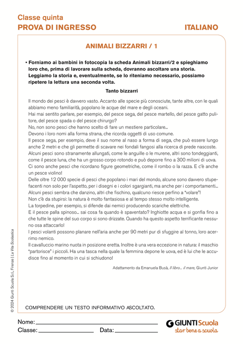 Animali bozzarri | Giunti Scuola Animali bozzarri | Giunti Scuola