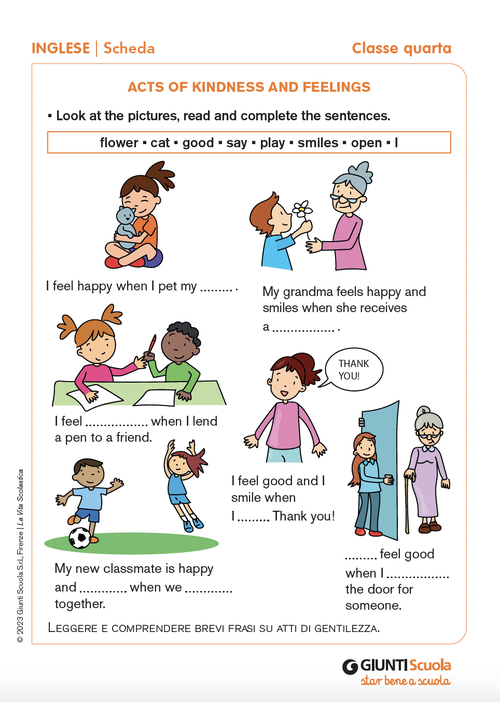 Acts of kindness and feelings | Giunti Scuola Acts of kindness and feelings | Giunti Scuola