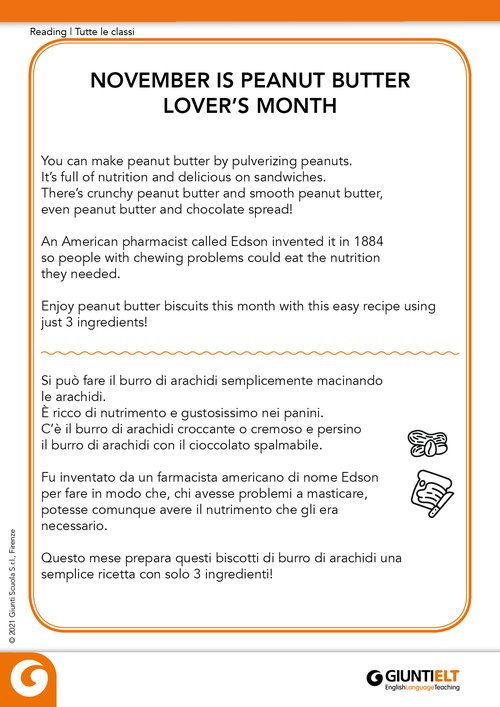 Peanut butter | Giunti Scuola