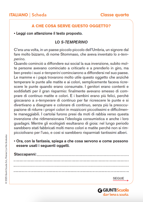 A che cosa serve questo oggetto? | Giunti Scuola A che cosa serve questo oggetto? | Giunti Scuola