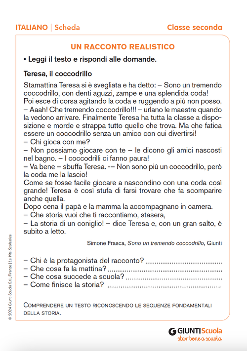 Un racconto realistico | Giunti Scuola Un racconto realistico | Giunti Scuola