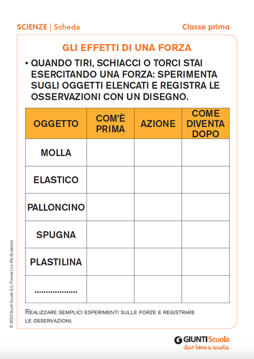 Gli effetti di una forza | Giunti Scuola Gli effetti di una forza | Giunti Scuola