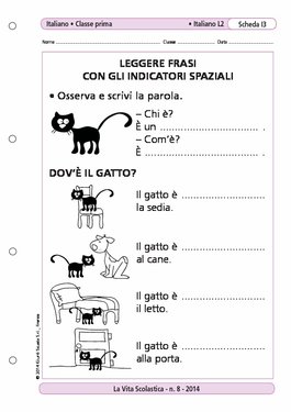 Leggere Frasi Con Gli Indicatori Spaziali Leggere Frasi Con Gli Indicatori Spaziali Giunti Scuola