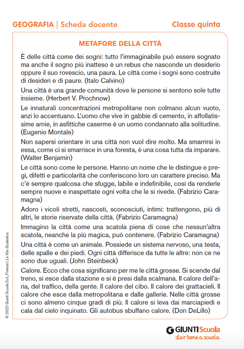 Metafore della città | Giunti Scuola Metafore della città | Giunti Scuola
