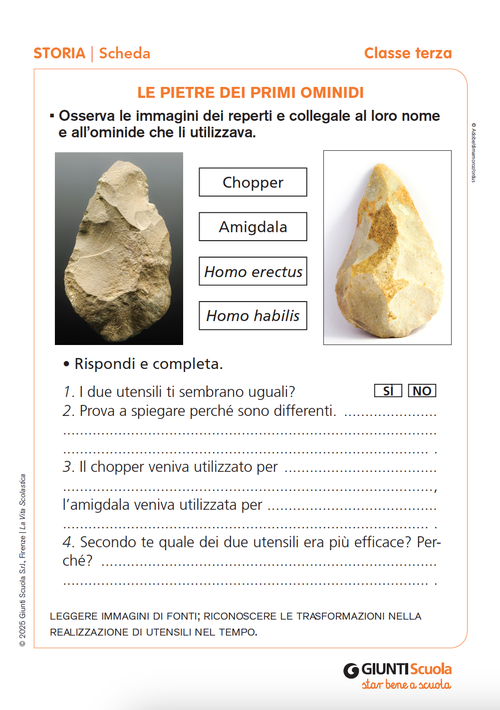 Le pietre dei primi ominidi | Giunti Scuola Le pietre dei primi ominidi | Giunti Scuola