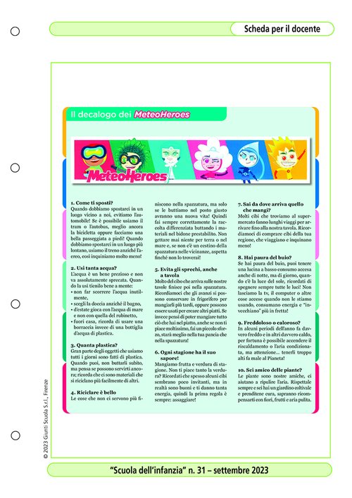 Decalogo dei MeteoHeroes | Giunti Scuola Decalogo dei MeteoHeroes | Giunti Scuola
