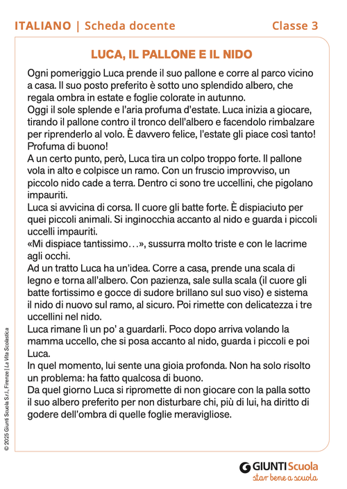 Luca, il pallone e il nido | Giunti Scuola