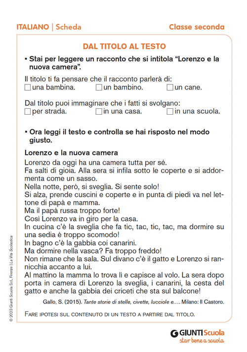 Dal titolo al testo | Giunti Scuola Dal titolo al testo | Giunti Scuola