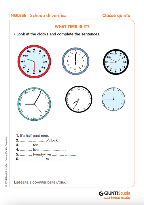 What time is it? | Giunti Scuola What time is it? | Giunti Scuola