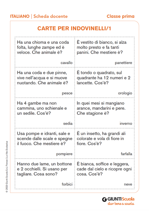 Carte per indovinelli | Giunti Scuola Carte per indovinelli | Giunti Scuola