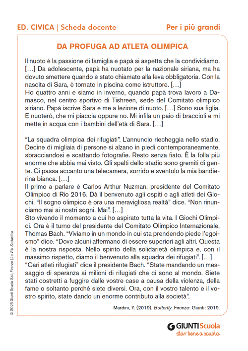 Da profuga ad atleta olimpica | Giunti Scuola Da profuga ad atleta olimpica | Giunti Scuola