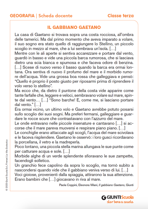 Il gabbiano Gaetano | Giunti Scuola Il gabbiano Gaetano | Giunti Scuola