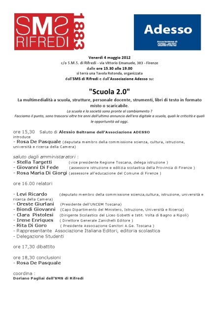 Firenze - "Scuola 2.0": una tavola rotonda sulla scuola nell'era digitale | Giunti Scuola Firenze - "Scuola 2.0": una tavola rotonda sulla scuola nell'era digitale | Giunti Scuola