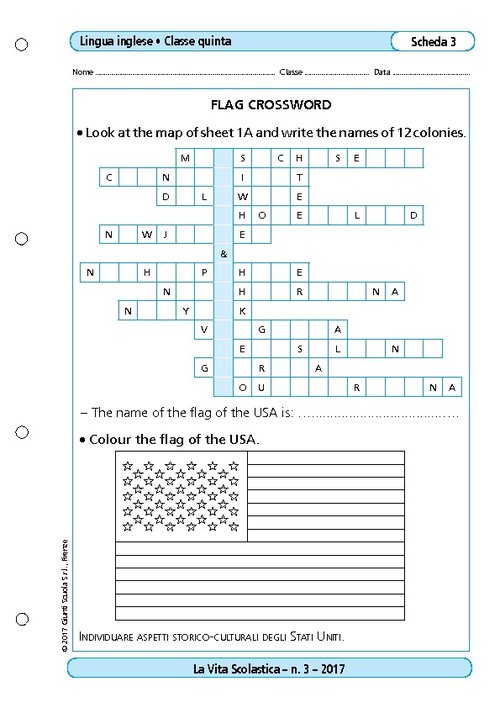 Flag crossword | Giunti Scuola Flag crossword | Giunti Scuola