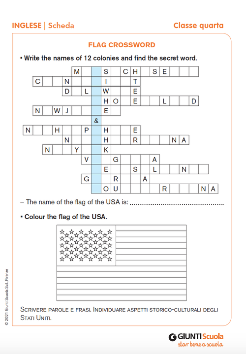 Flag crossword | Giunti Scuola Flag crossword | Giunti Scuola