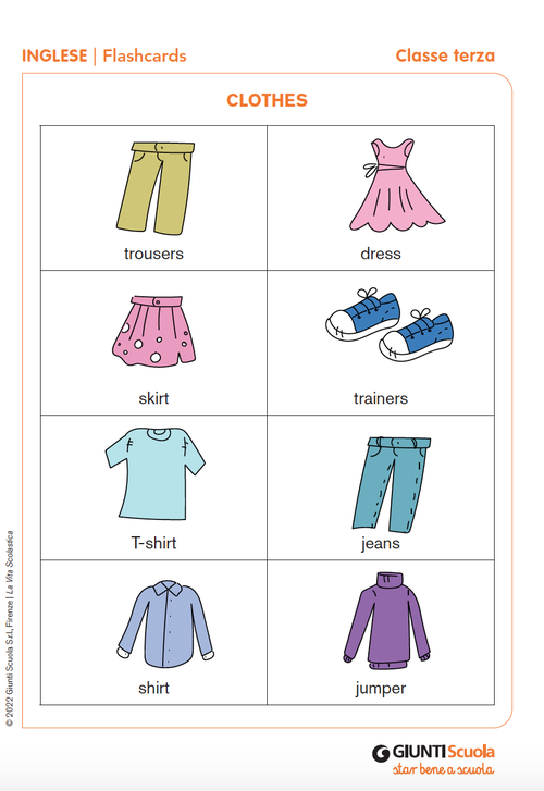 Flashcards: Clothes | Giunti Scuola Flashcards: Clothes | Giunti Scuola