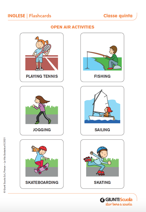 Flashcards: Open air activities | Giunti Scuola