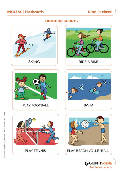 Flashcards: Outdoor sports | Giunti Scuola Flashcards: Outdoor sports | Giunti Scuola
