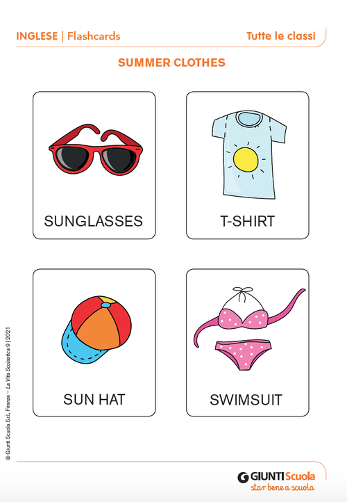 Flashcards: Summer clothes | Giunti Scuola