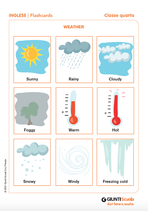 Flashcards: Weather | Giunti Scuola