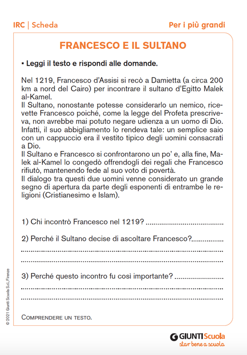 Francesco e il Sultano | Giunti Scuola Francesco e il Sultano | Giunti Scuola