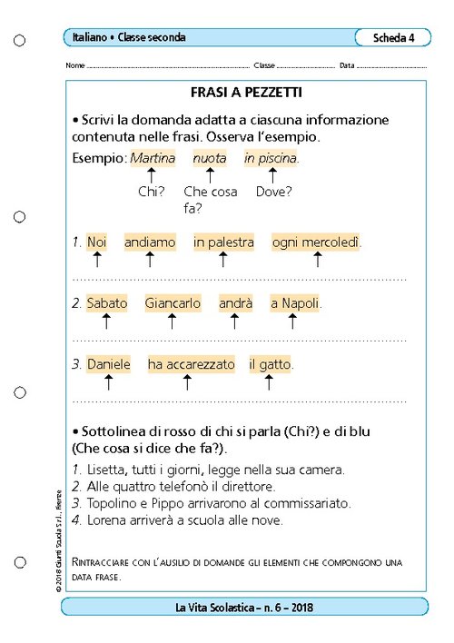 Frasi a pezzetti | Giunti Scuola Frasi a pezzetti | Giunti Scuola