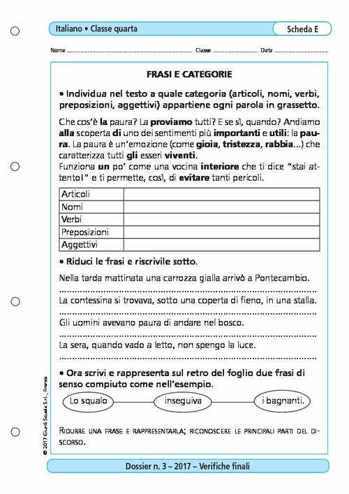 Frasi e categorie | Giunti Scuola Frasi e categorie | Giunti Scuola