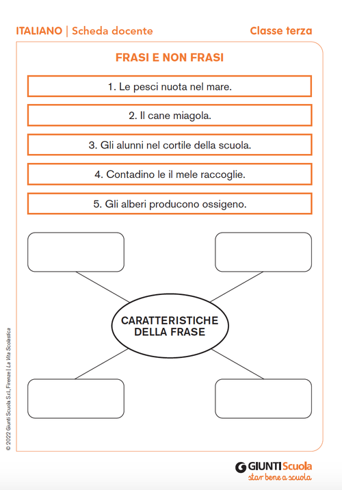 Frasi e non frasi | Giunti Scuola Frasi e non frasi | Giunti Scuola