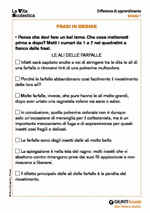 Frasi in ordine | Giunti Scuola Frasi in ordine | Giunti Scuola