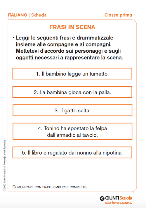 Frasi in scena | Giunti Scuola Frasi in scena | Giunti Scuola