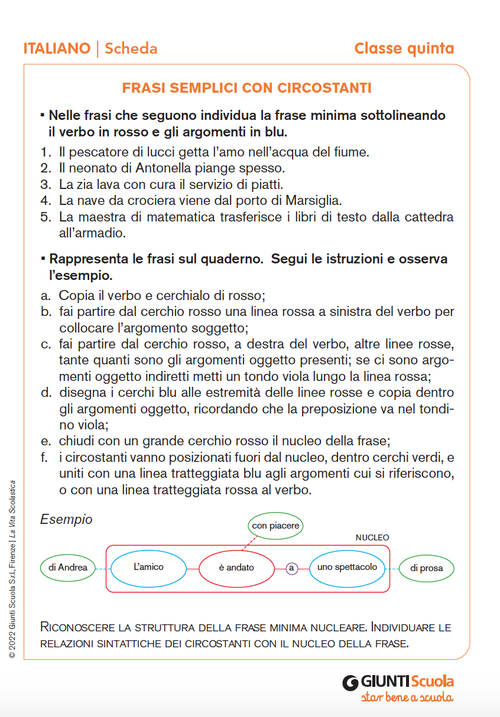 Frasi semplici con circostanti | Giunti Scuola Frasi semplici con circostanti | Giunti Scuola