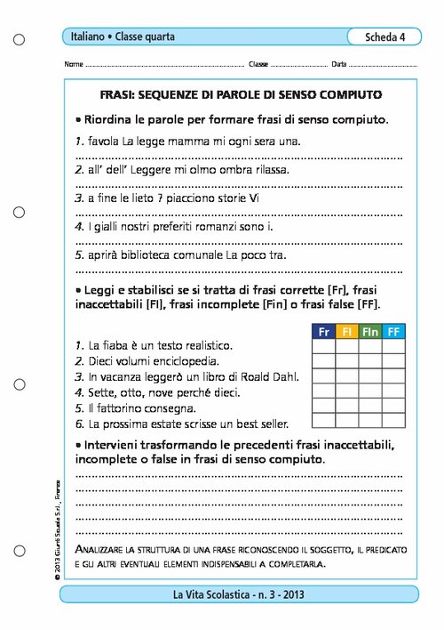 Frasi: sequenze di parole di senso compiuto | Giunti Scuola