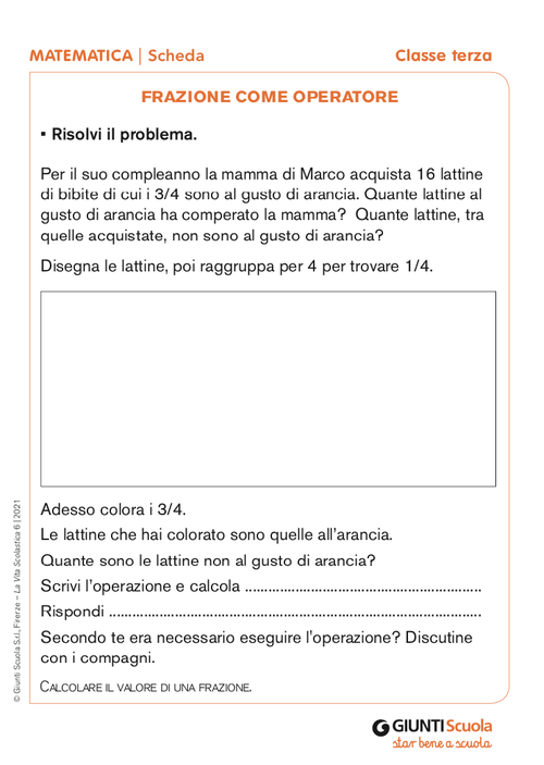 Frazione come operatore | Giunti Scuola Frazione come operatore | Giunti Scuola