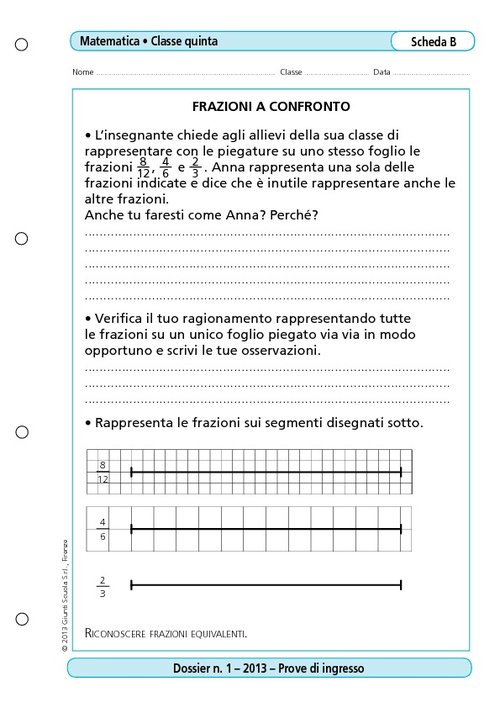 Frazioni a confronto | Giunti Scuola Frazioni a confronto | Giunti Scuola